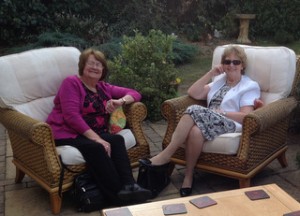 Bev and Pauline at afternoon tea for Eve's Charity