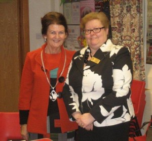 outgoing President Lesley, incoming President Pat