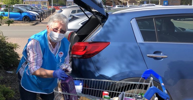 Lichfield Soroptimist Ellie shopping for vulnerable people during the CV-19 lock down