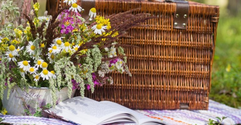Picnic Basket with flowers