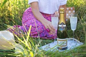 Picnic with champagne