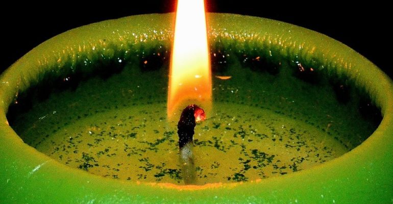 Green Christmas candle