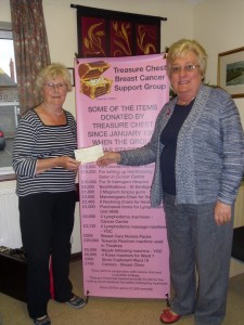 Pat presenting our cheque to "treasure Chest".
