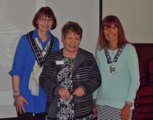 janet and Helen congratulate Elaine on becoming our new President Elect.
