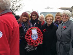 Presidents Helen and Janet with the Soroptimist wreath.