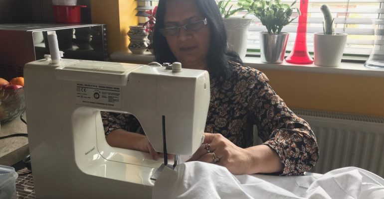 Maya sewing scrubs