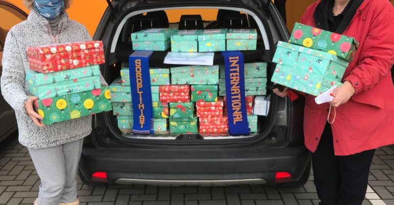 Delivering 116 shoeboxes to Collection Point Nov 2020