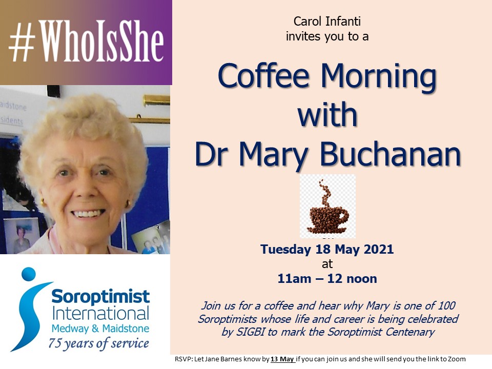 Poster for Coffee Morning with Dr Mary Buchana