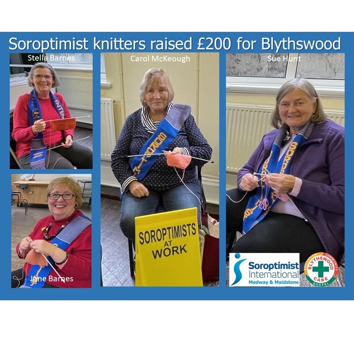 How much did the Soroptimists raise knitting for Blythswood? News