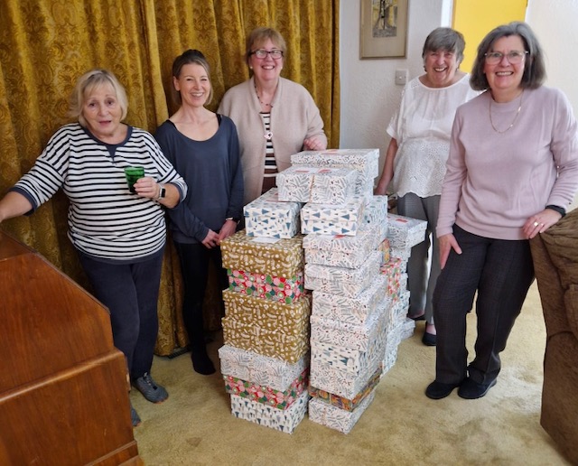 How many Shoeboxes did the Soroptimists fill for Christmas Appeal?