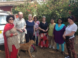 SIM Members Pam Cooper with Her Husband Geoff, Next to SIMPE's Friendship Link Co-ordinator Nisha Ghosh from Left, and Val Lambert on the Right