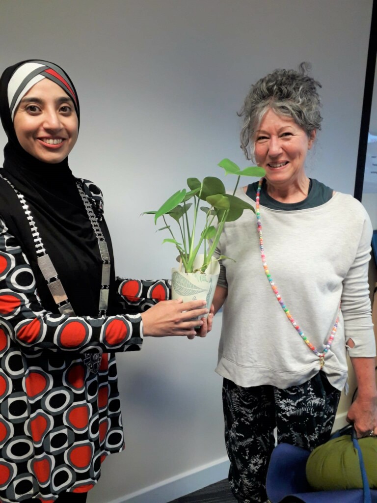 President Uzma Kazmi (L) and Val Lambert (R)