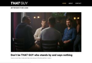 A group of men drinking in a bar take from Police Scotland's campaign "Don't Be That Guy"