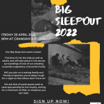 Winter Night Shelter Big Sleep Out April 2022 fund raising event is back