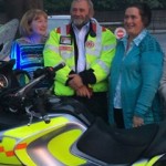 Presidents Christine and Kath with Nigel and his Blood Bike.