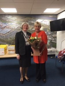 Lyn was presented with a bouquet of flowers by S.I. Newcastle upon Tyne Club President, Jill Smith.