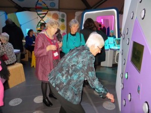 Club members Barbara, Carolyn and Moira having fun at the Glasgow Science Centre, the venue for Friday evening's Conference Reception.