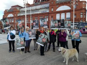Members from the region {and dogs!) off on a march to raise awareness of human trafficking.