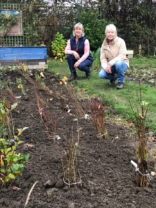 Presidents Faye & Jane with our tree saplings