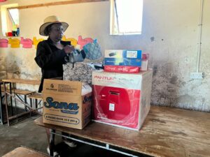 Printer and other supplies presented to the school