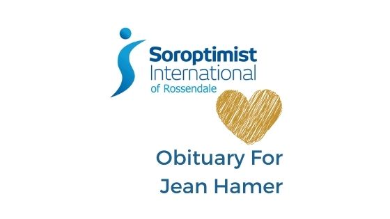 Title graphic for blog post that is an obituary for Jean Hamer, who was a member of SI Rossendale and passed away in 2019.