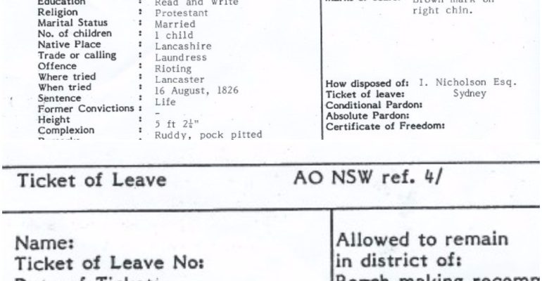 Convict record of Mary Hindle