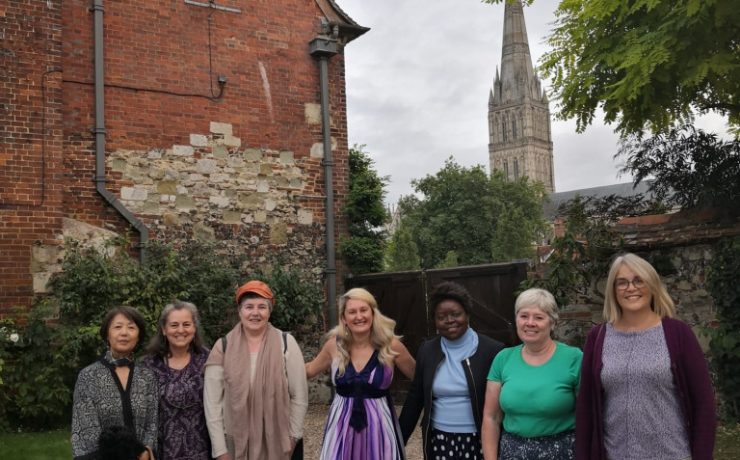 Five potential new members with Liz and Eleanor