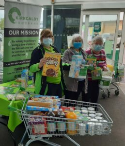 SI Kirkcaldy members collecting food, money in ASDA for Foodbank 13 05 2022.