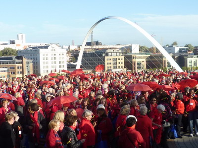 soroptimists raise awareness of endometriosis at red square event in gateshead