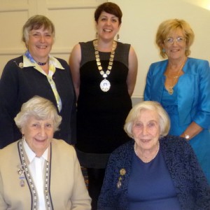 President Victoria with past regional presidents (standing) Margaret Emsley (1998-89) and Dot Mitchell (2005-06); (seated) Yvonne Mullen (1978-79) and Anne Brian (1981-82)
