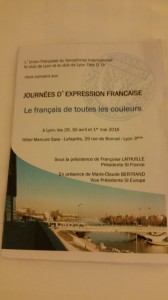 Programme for the 'Journées d'expression française'