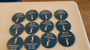 Each member wore a badge encouraging guests to ask about their reasons for being a Soroptimist.