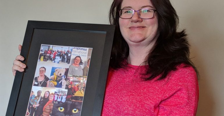 President Katherine Clark with picture gift