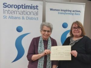 SISTA AGM Cheque to Refuge