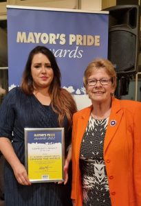 St Albans Mayors Pride 22 Soroptimists Louise Marron, Barbara Saunders