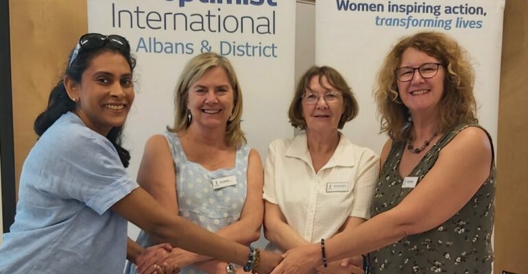SISTA New Members Shenara Zoe and Karen with Bev - Club Meeting 13 July