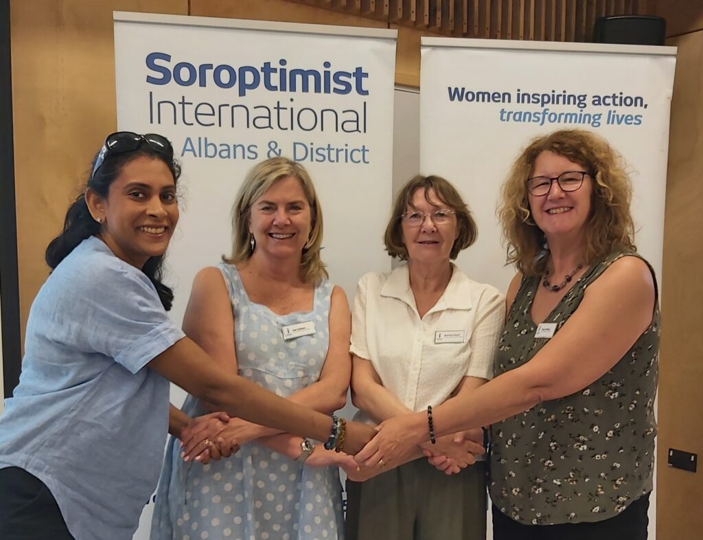 SISTA New Members Shenara Zoe and Karen with Bev - Club Meeting 13 July
