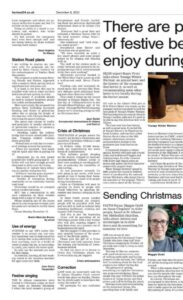 Festive singing 2022 in the Herts Ad Letters page