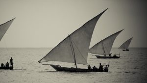 Dhow fishing boats in Zanzibar