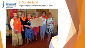 Si Sunderland Coast to Coast Walk 2015 raising awareness of Violence against women wearing orange
