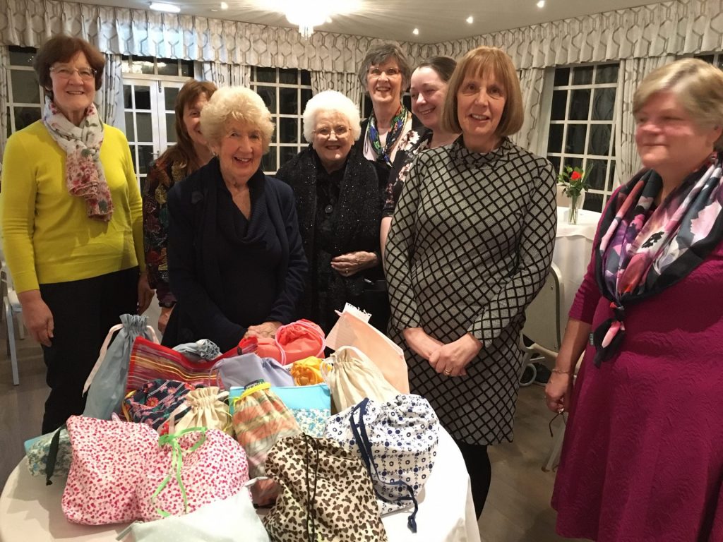 Filled toilet bags for Swansea Women's Aid