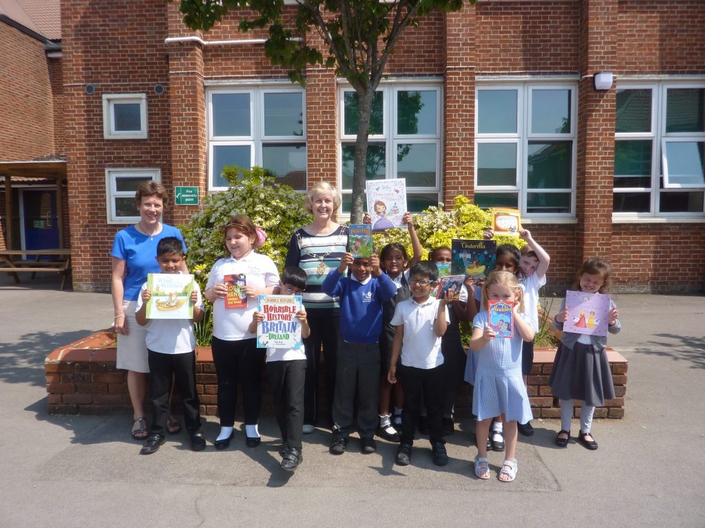 Presentation of books to Drove School, Swindon in May 2018