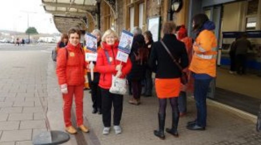 Soroptimists from Swindon, Tiverton, Bristol and Yeovil Sherborne and District clubs join together to rail