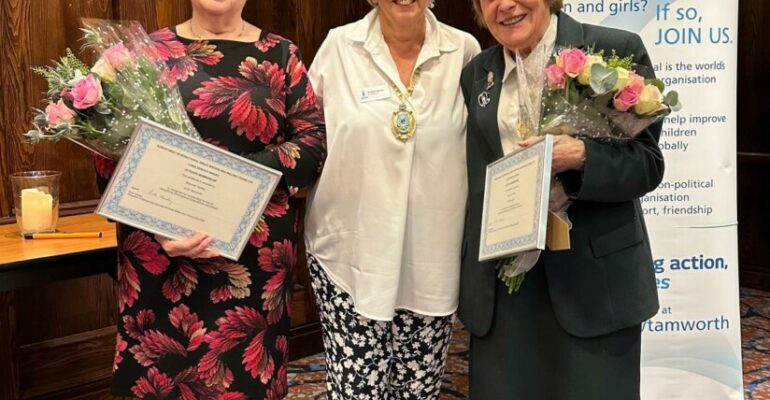 L-R: Maureen Turfrey; President Vicky; Margaret Clarke