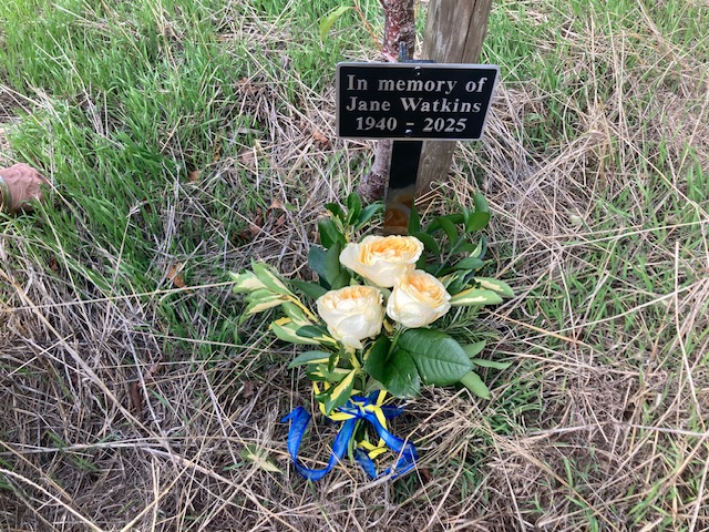 Planting a tree in memory of Jane Watkins