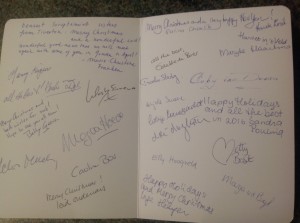 Inside the card sent from the Soroptimists in Gouda
