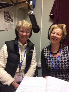 Jenny (Lt) and Daphne (Rt) spreading the word via Tiverton Community Radio