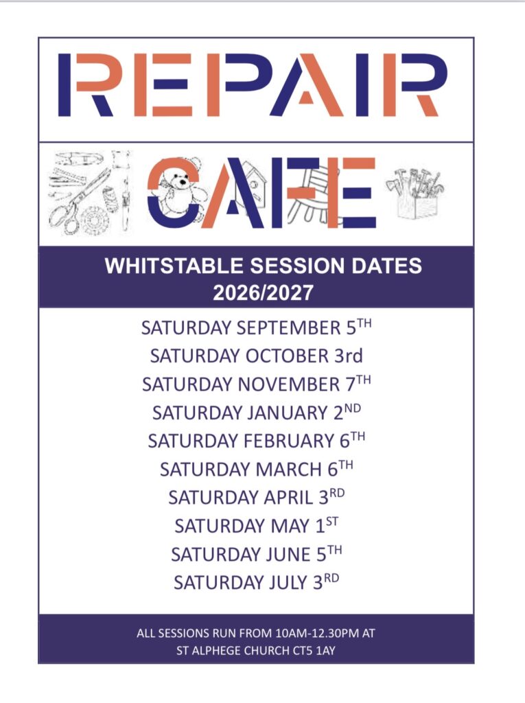 REPAIR CAFE WHITSTABLE - Session Dates 2026