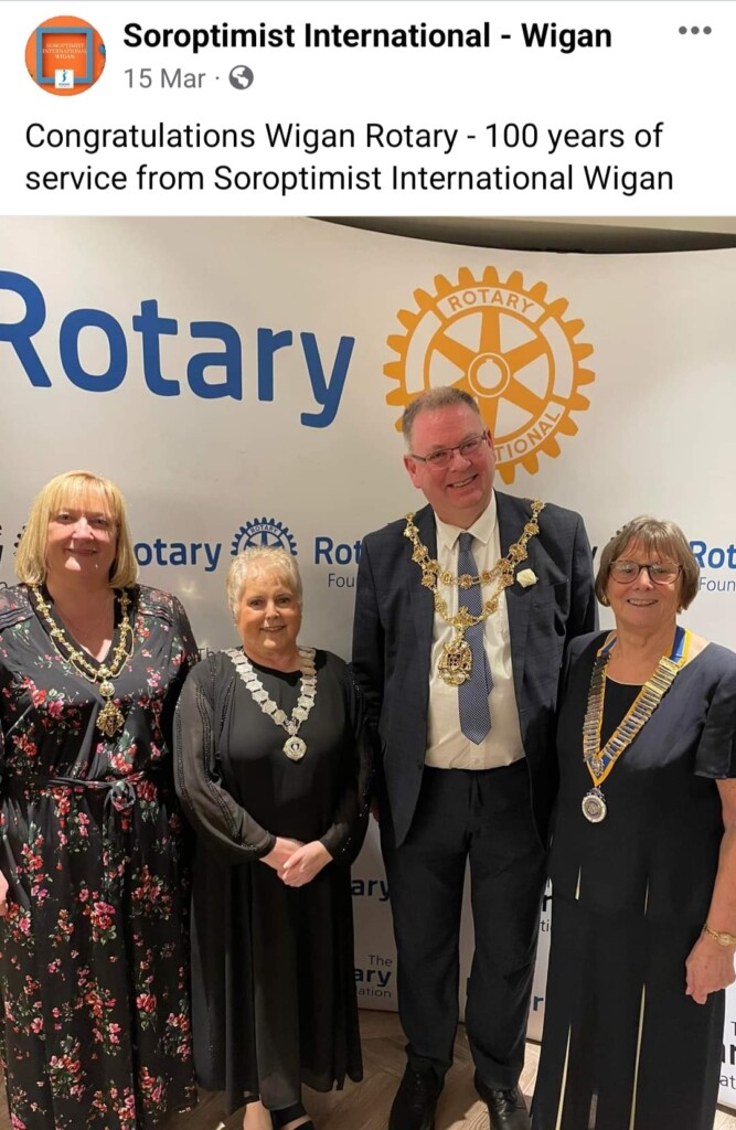 Our president, Angela Holmes, at the celebration for the centenary of the Rotary Club of Wigan.
