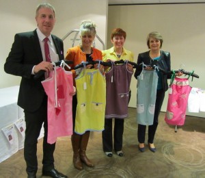 Teachers from local schools with the prizewinning dresses.